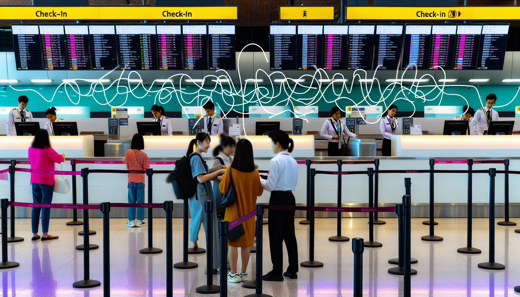 Check-in counters at Cayman Airways