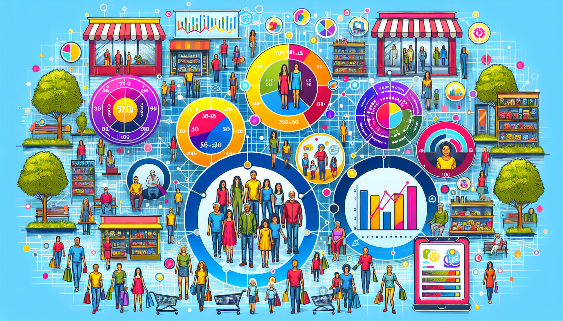 An artistic representation of advanced customer segmentation techniques in ecommerce.