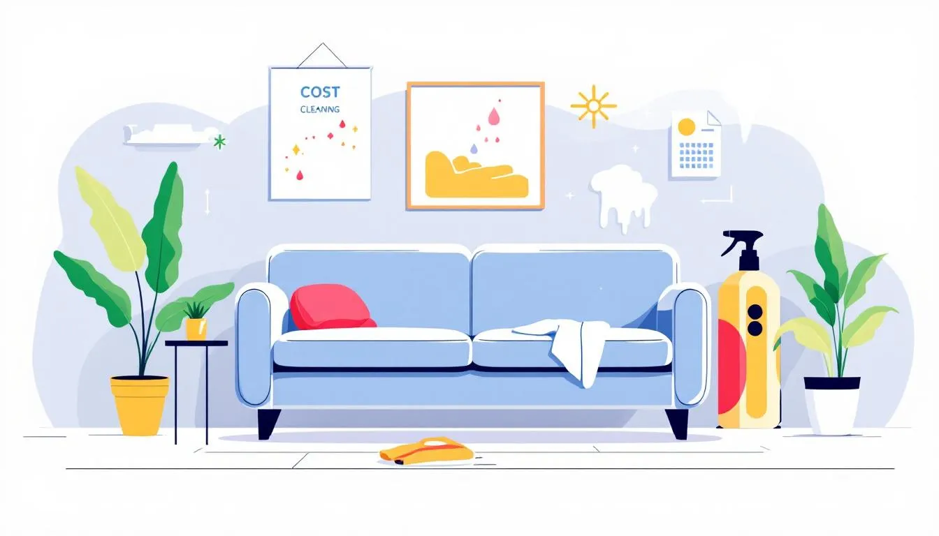 A visual representation of the cost factors involved in professional sofa cleaning services in Dubai.