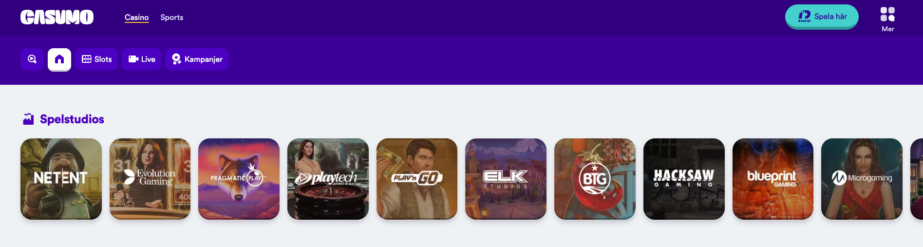 casumo spelstudior