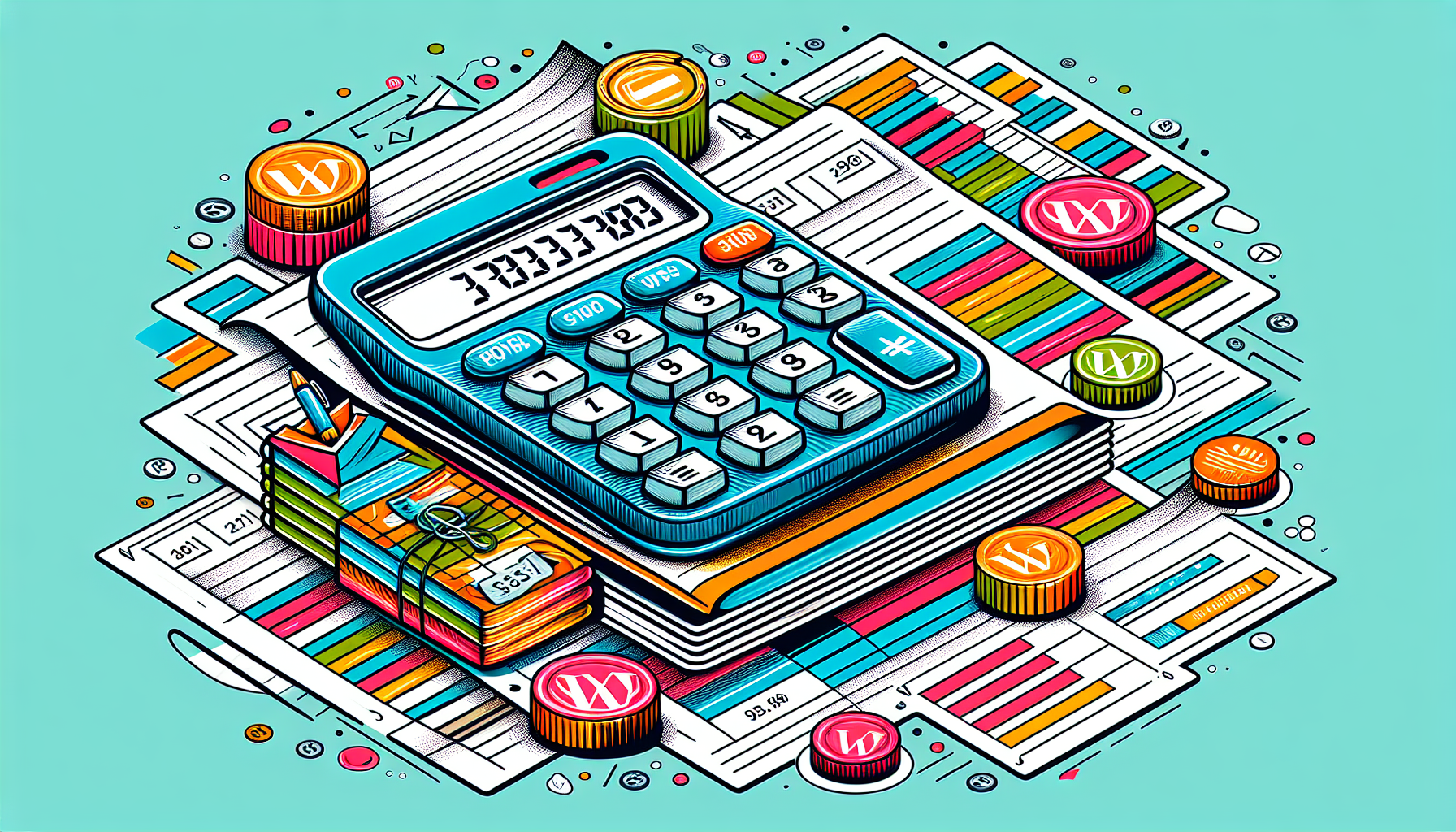 A calculator and budget sheet representing cost considerations in outsourcing.