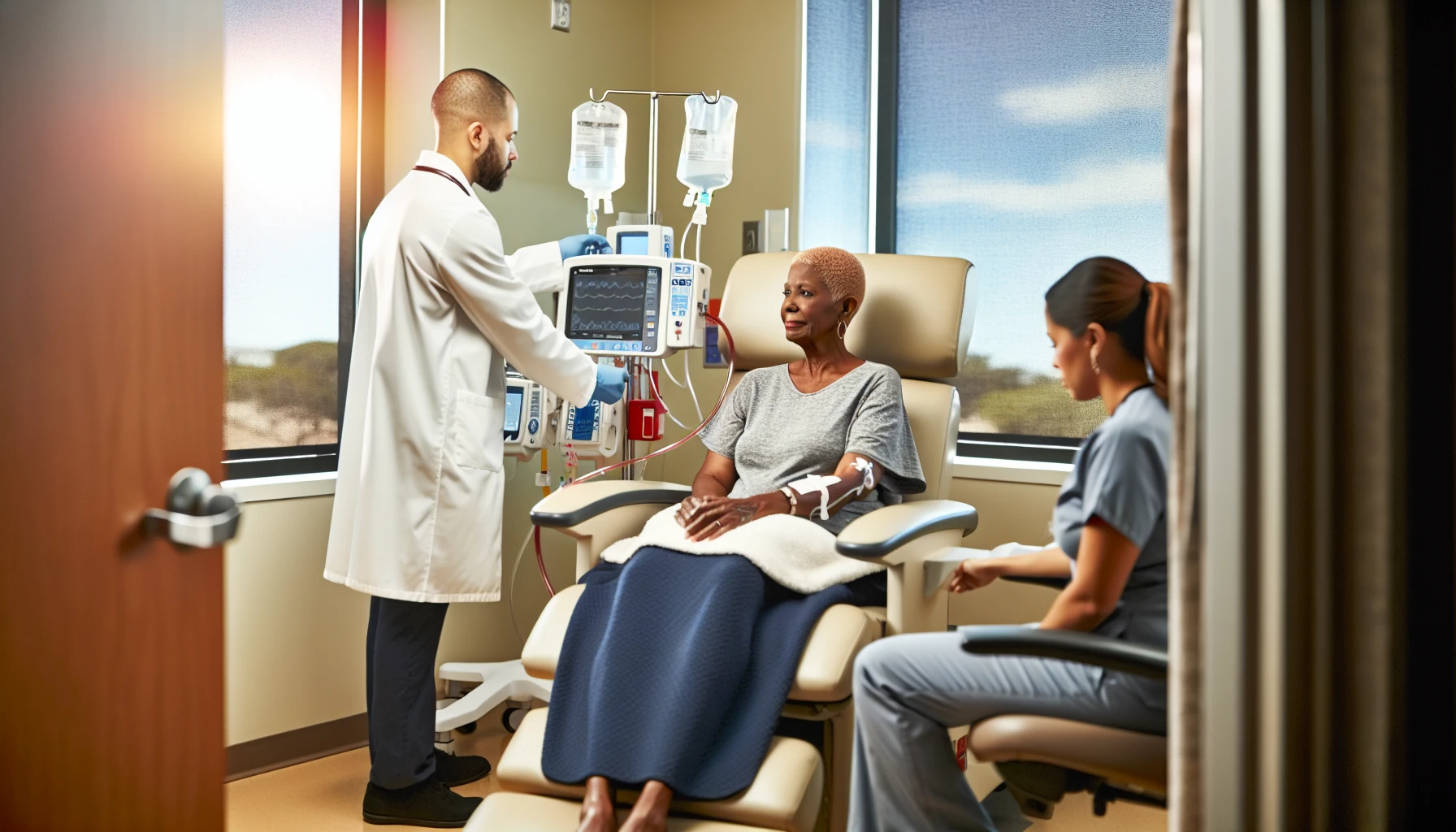 Photo of a patient receiving immunotherapy treatment