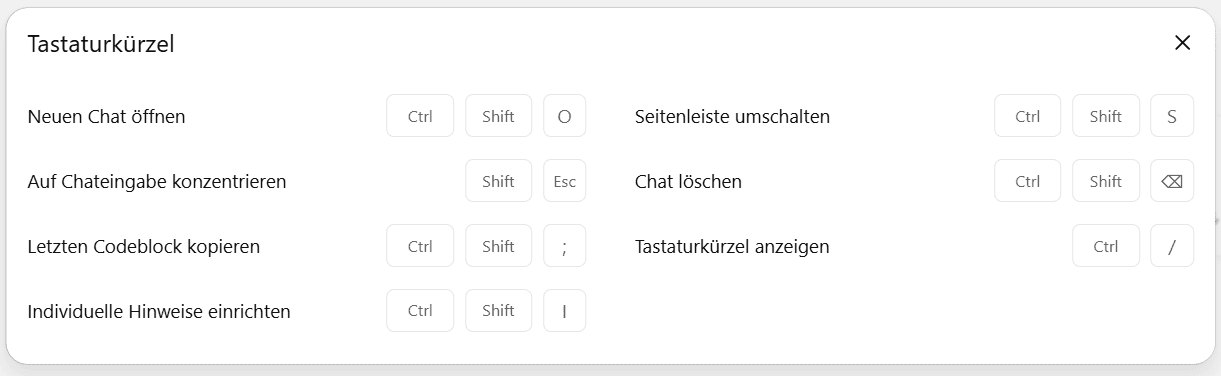 tastaturkuerzel fuer chatgpt