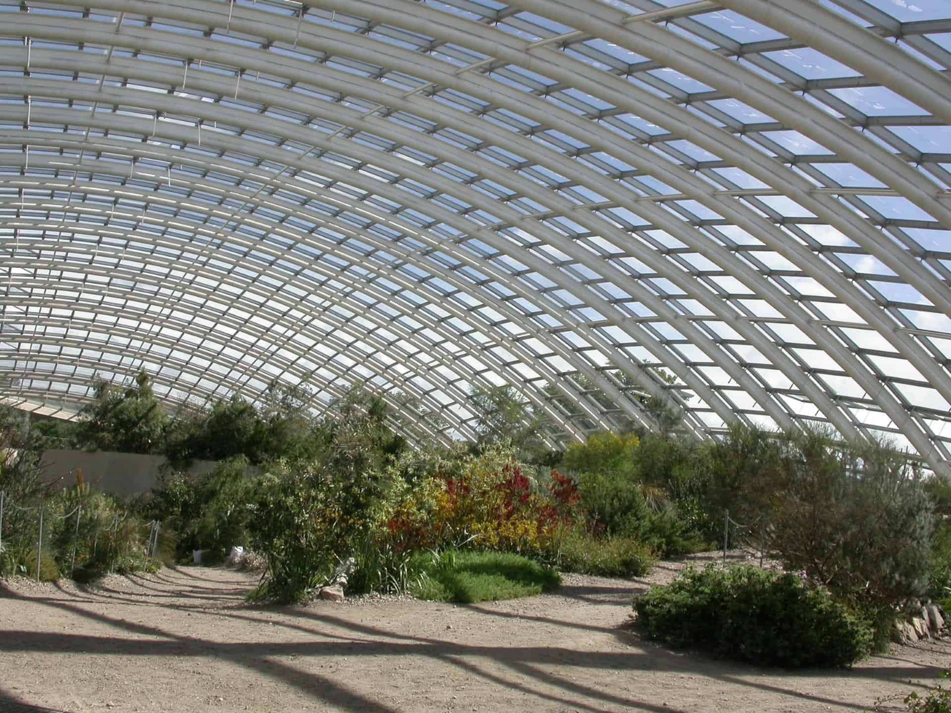 geodesic greenhouse in the Welsh Botanic Gardens