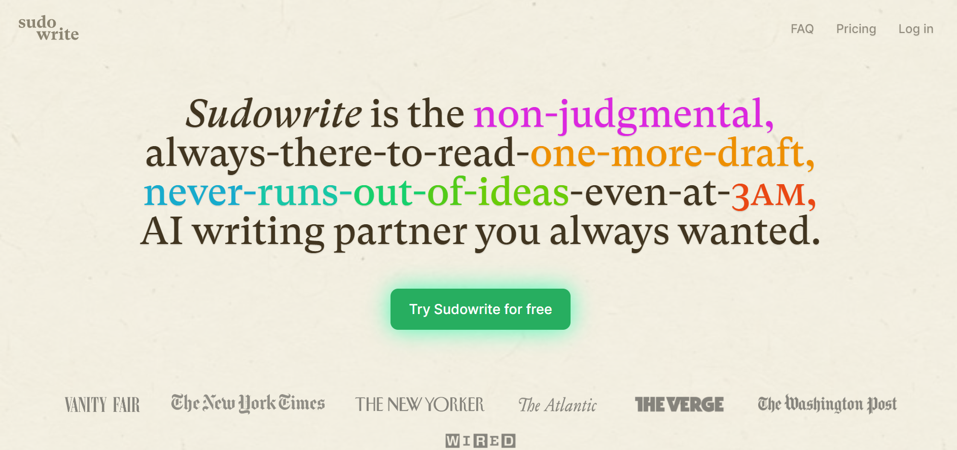 Sudowrite is the non-judgmental, always-there-to-read-one-more-draft, never-runs-out-of-ideas-even-at-3AM, AI writing partner you always wanted 