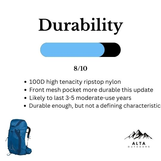 osprey exos 48 durability rating