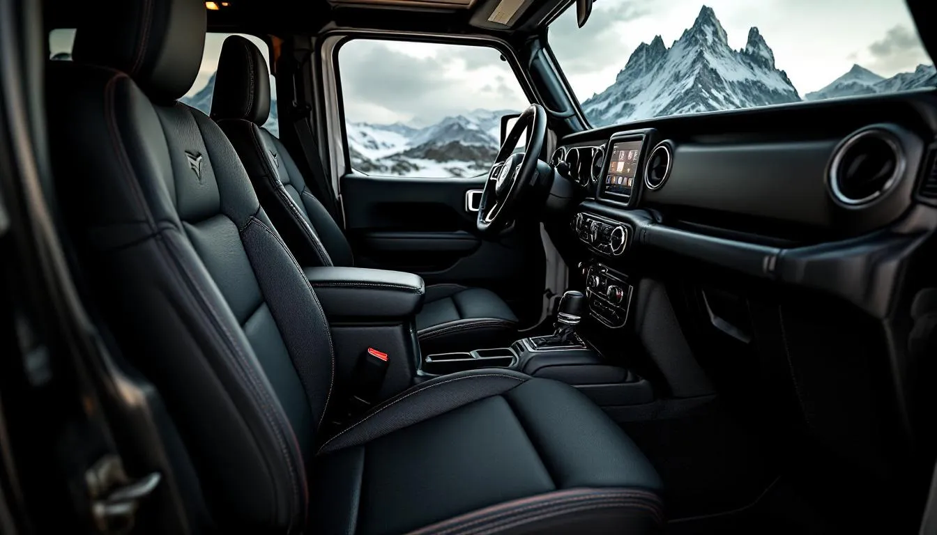 Interior view of the 2026 Jeep Wrangler showcasing safety features.