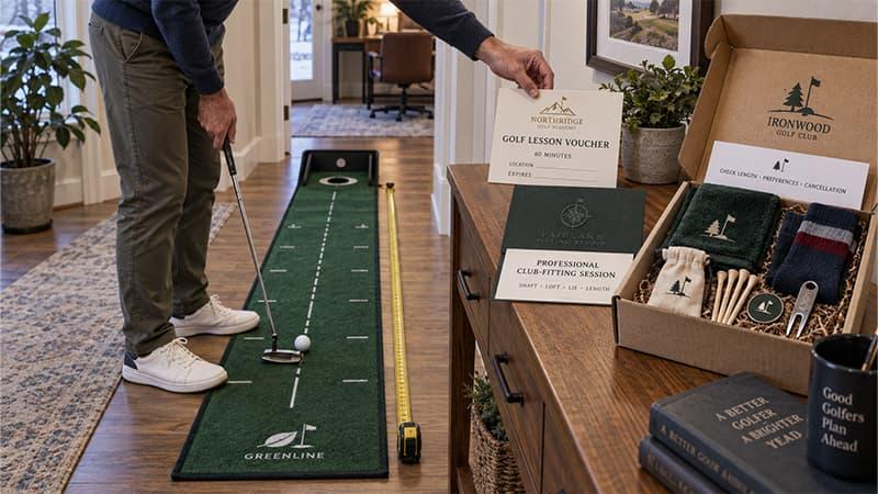 Golf experiences and subscriptions require checks for available space, location, session details, preferences, and cancellation terms.