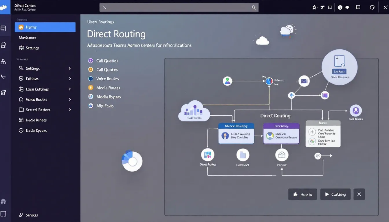 A screenshot of the Microsoft Teams admin center showing user settings for direct routing.