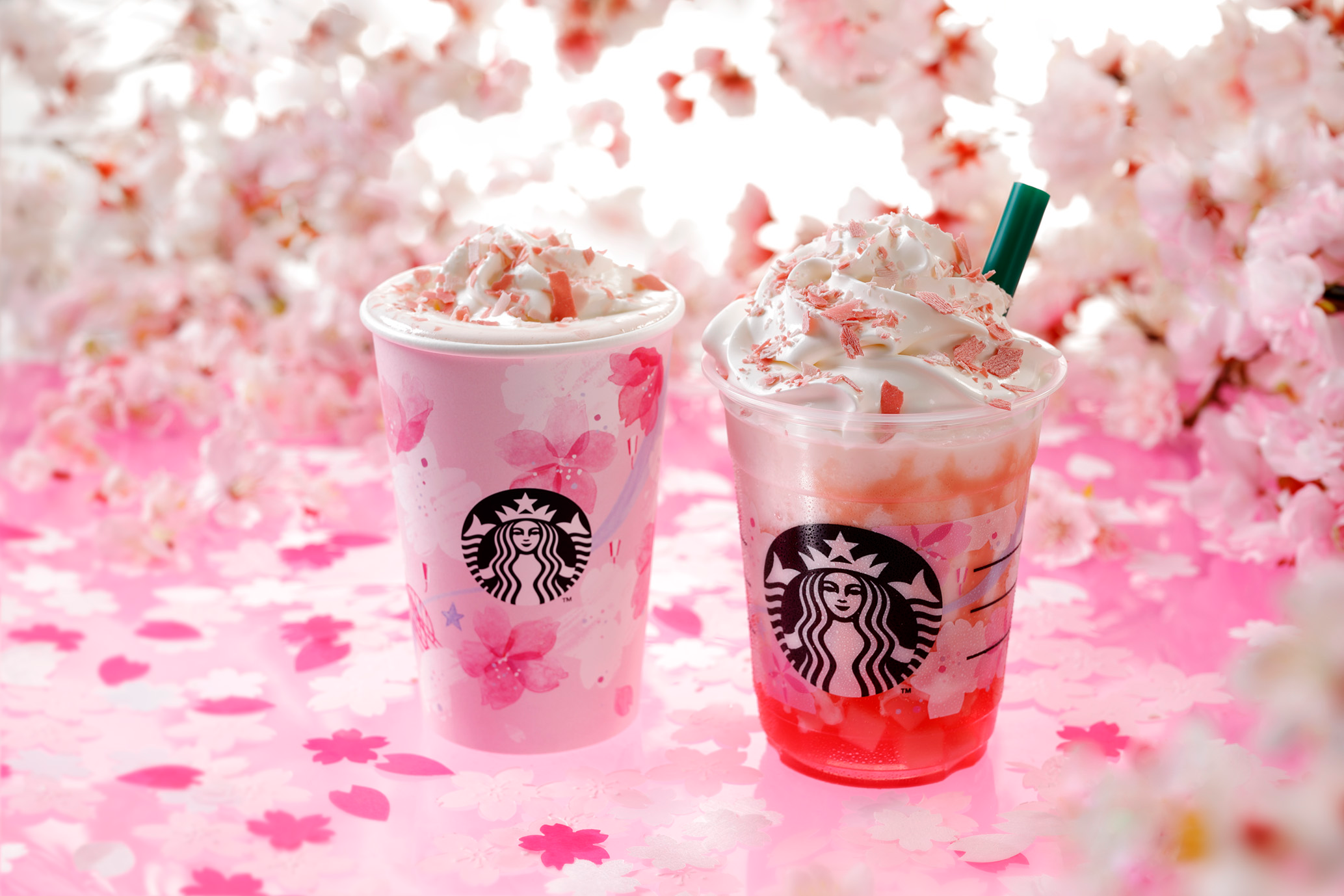 Sakura Full Milk Latte and Sakura Full Frappuccino 2019, photo via Moshi Moshi Nippon