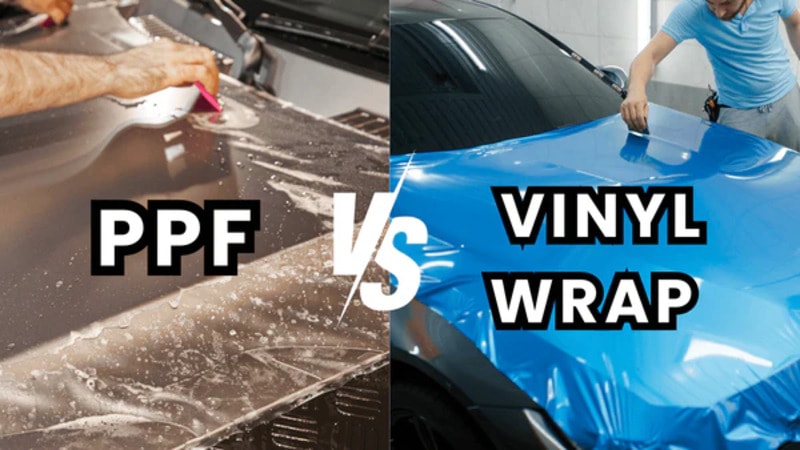 PPF VS vinyl wrap - side by side