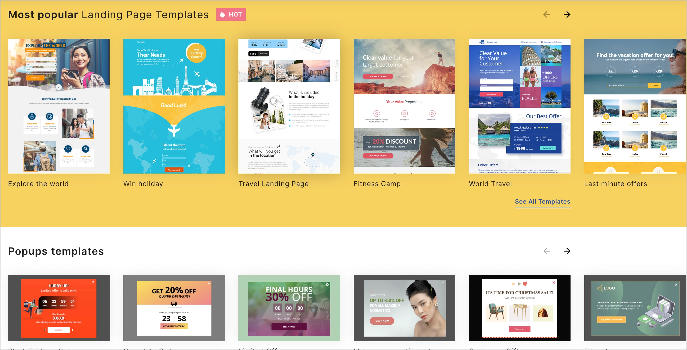 landing page modelos para campanhas de marketing
