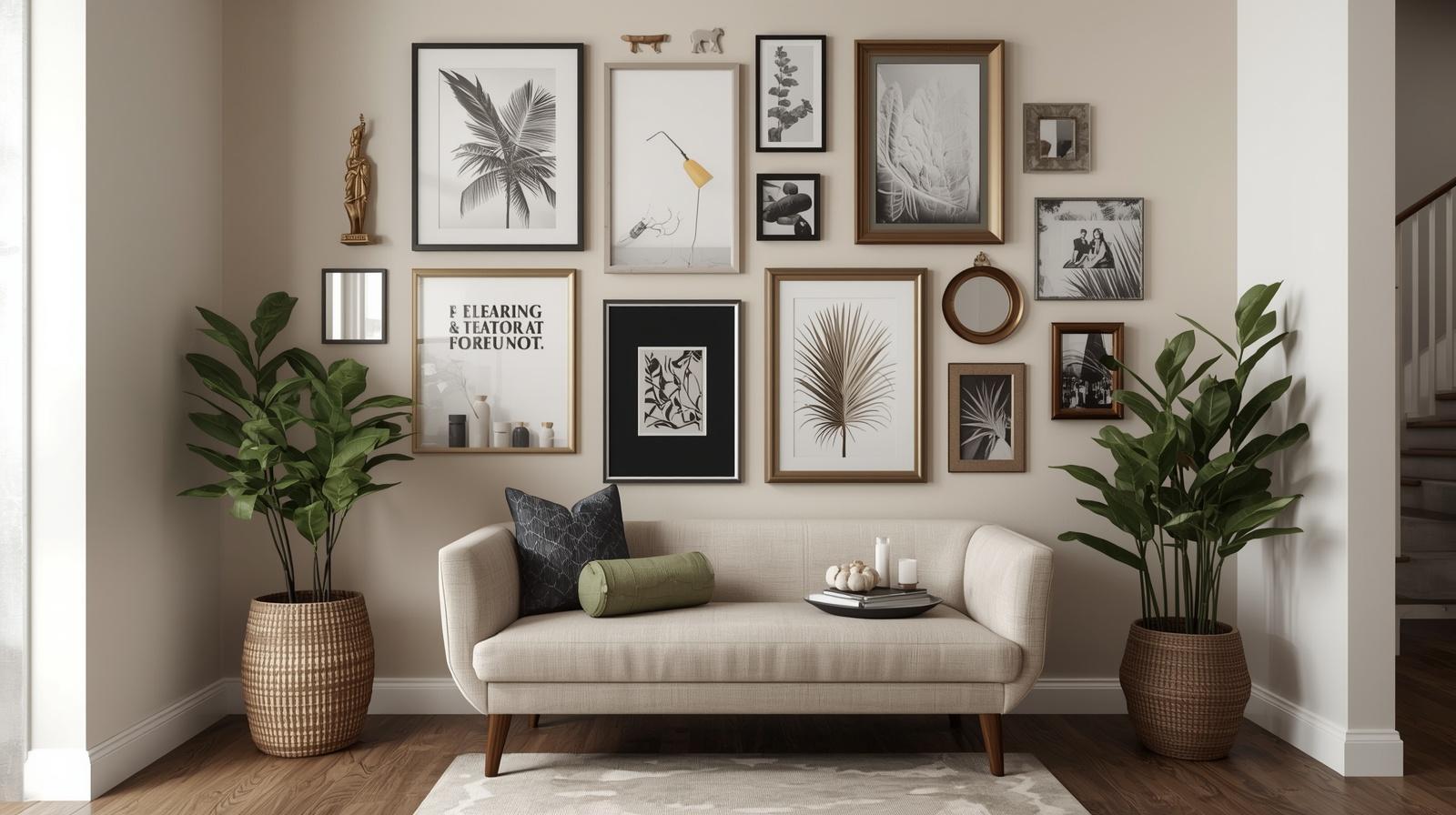Mixed media wall art and photos