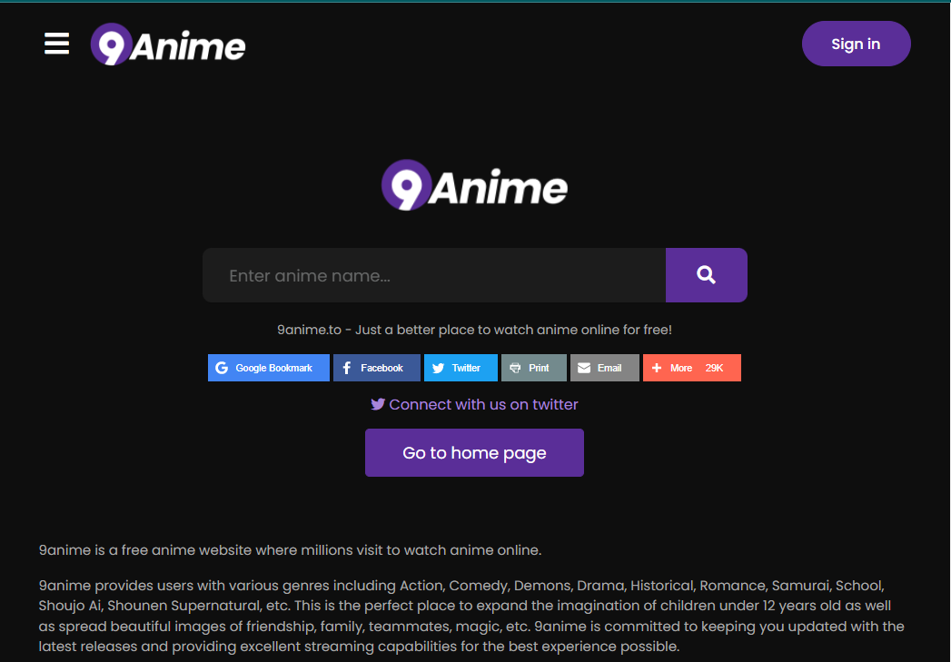 9anime home page