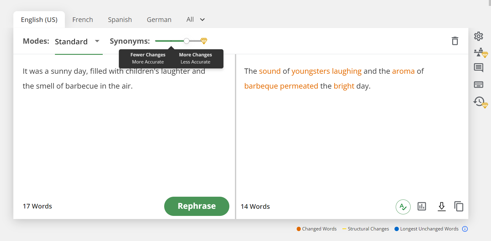 Quillbot Paraphrasing Tool Output