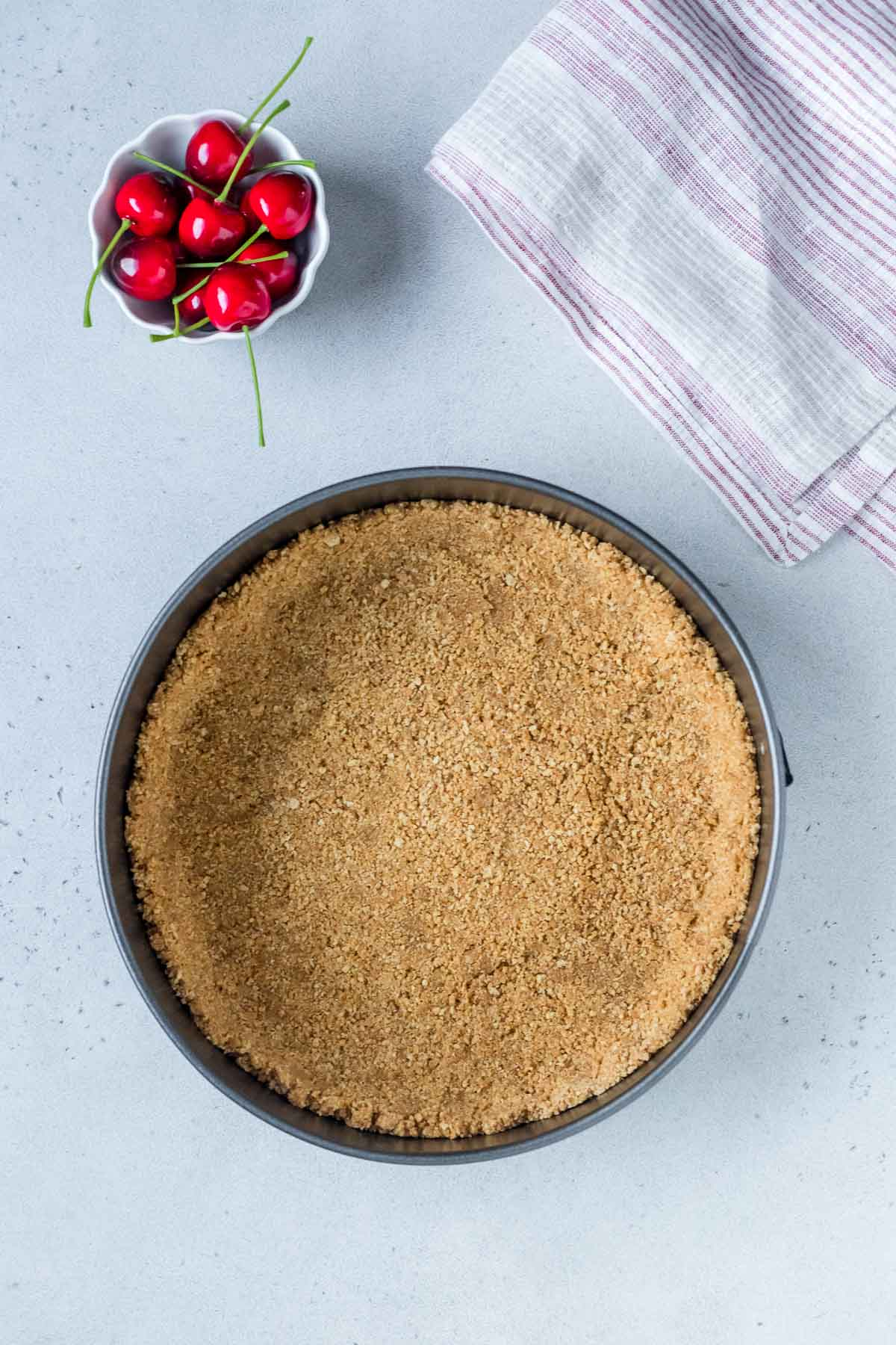 graham cracker crust in springform pan