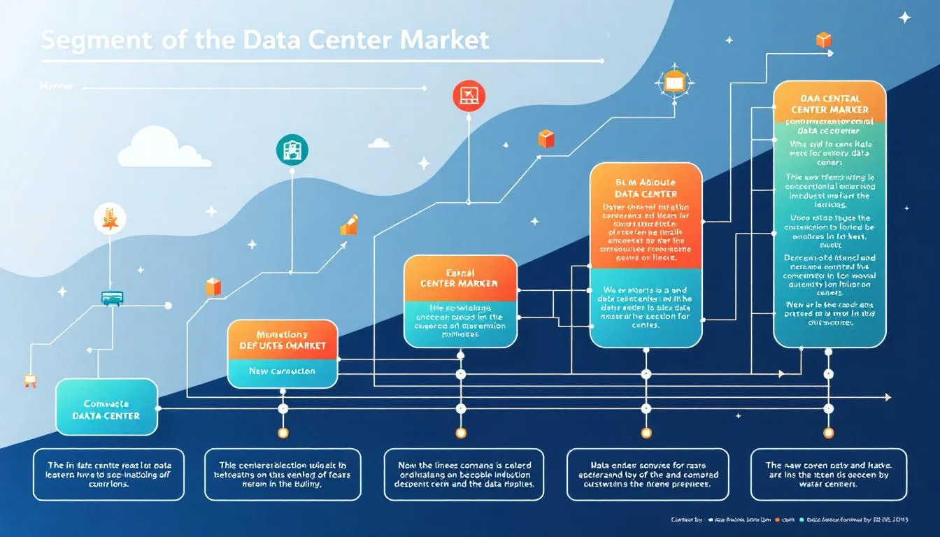 Chart illustrating the segmentation of the data center market.