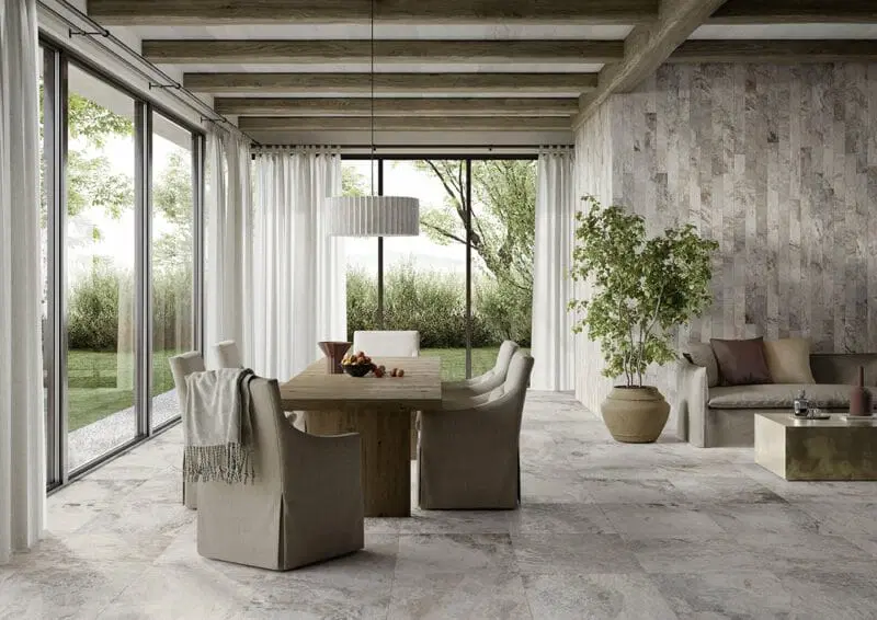 Metastone Rustic Stone Effect porcelain floor tiles by Sant Agostino Tiles.