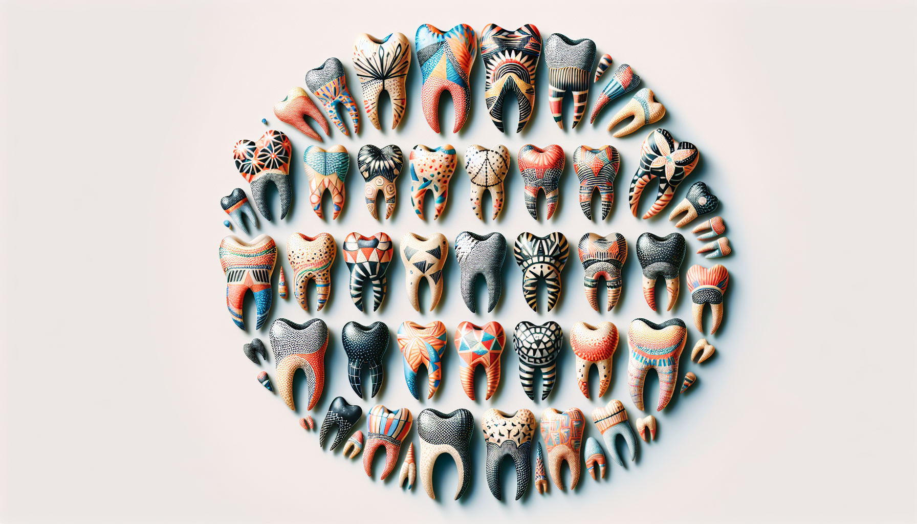 Verschiedene Zahnformen als Logo-Designelemente