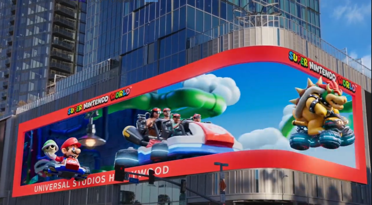 How Do 3D Digital Signage Billboards Work? 13 super nintendo world’s 3D digital signage