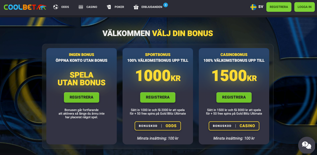 Coolbet med en insättningsbonus för nya spelare!