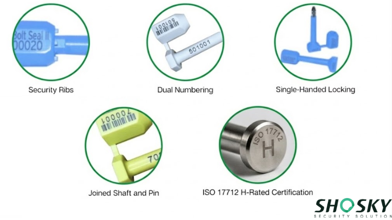 Key security features of ISO 17712 bolt seals