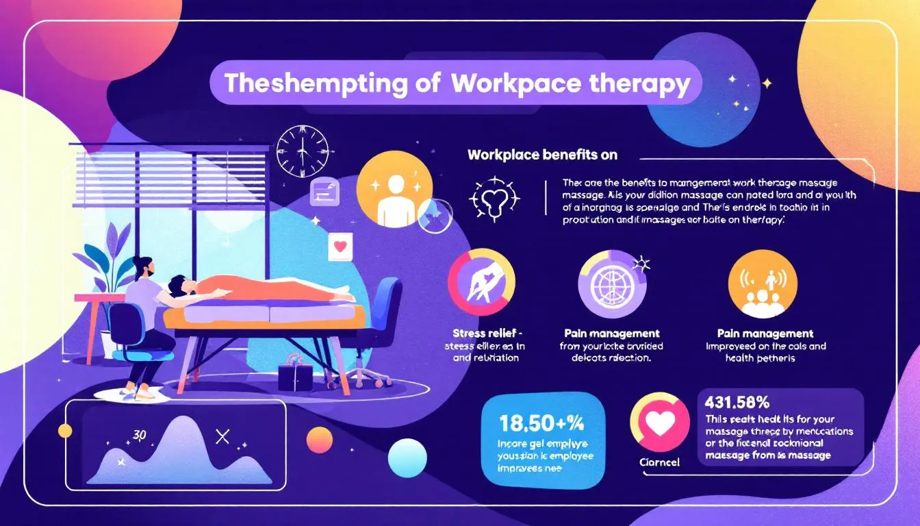 An illustration showing workplace benefits related to massage therapy.