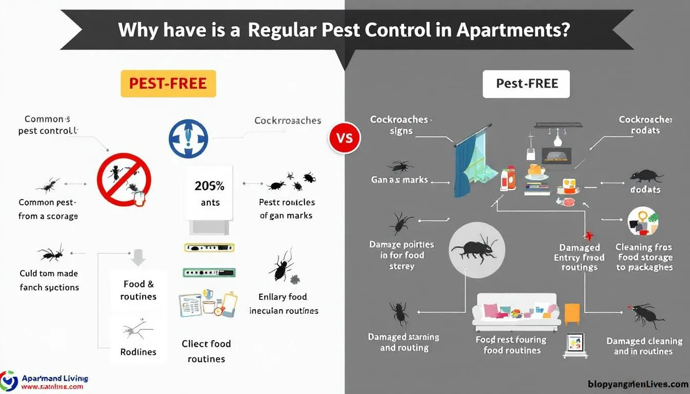 An infographic illustrating the importance of regular pest control in apartments.