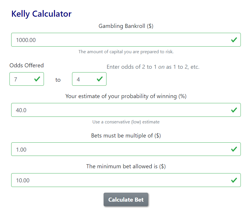 Kelly calculator