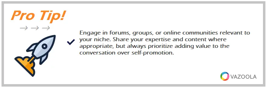 Engage in forums, groups, or online communities