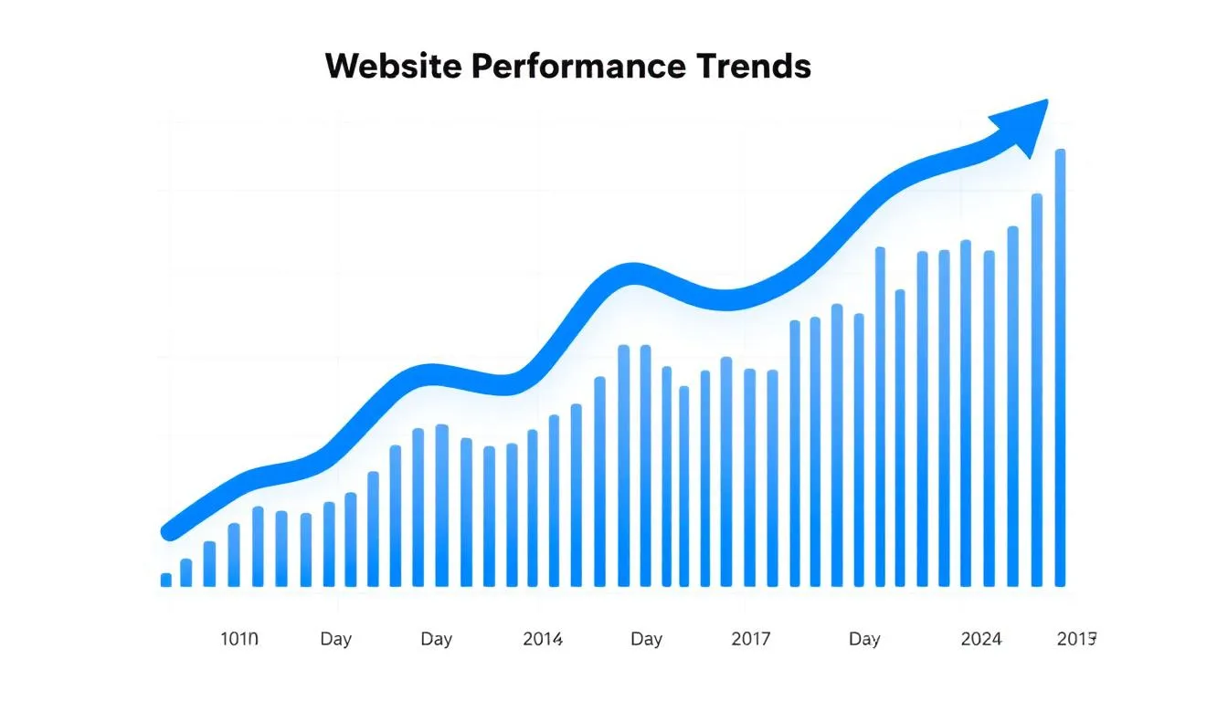 The image depicts a graph illustrating the upward trend of website performance metrics over time, highlighting improvements in search engine rankings and organic traffic. This visual representation reflects the effectiveness of SEO efforts and tools in enhancing website performance for better conversion rates.