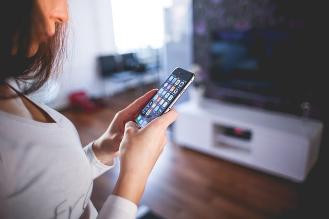 Woman holding a phone