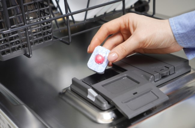 Adding correct detergent into the dishwasher helps prevent dishwasher overflows.