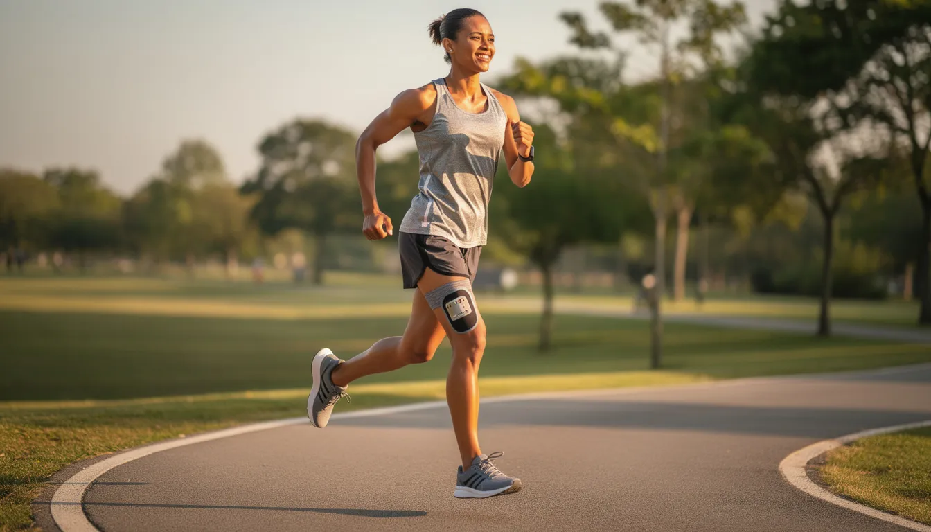 A person is confidently running outdoors, showcasing their recovery from an anterior cruciate ligament (ACL) injury. This scene highlights the positive outcomes of treatments like stem cell therapy and physical therapy in restoring knee function after ACL tears.