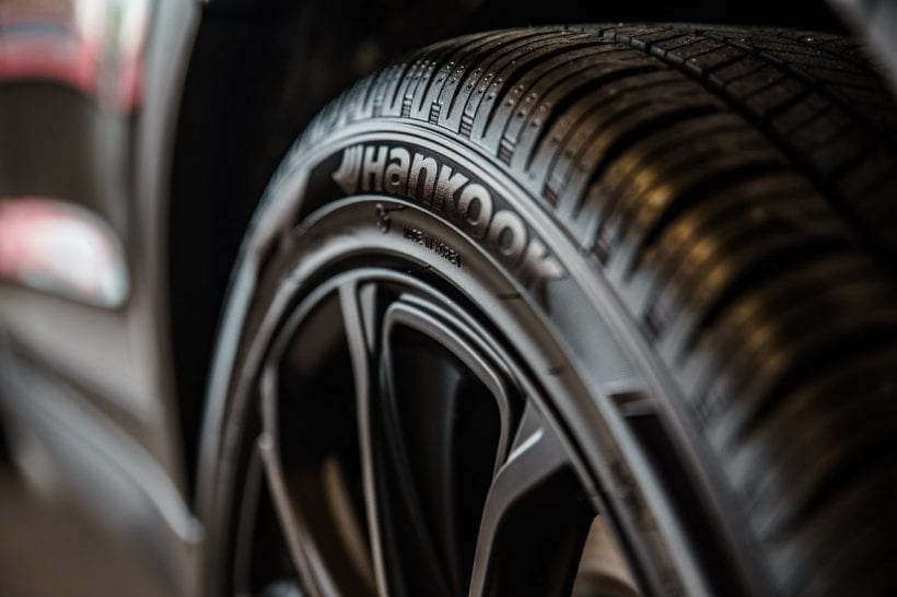 black rubber tire and alloy rim
