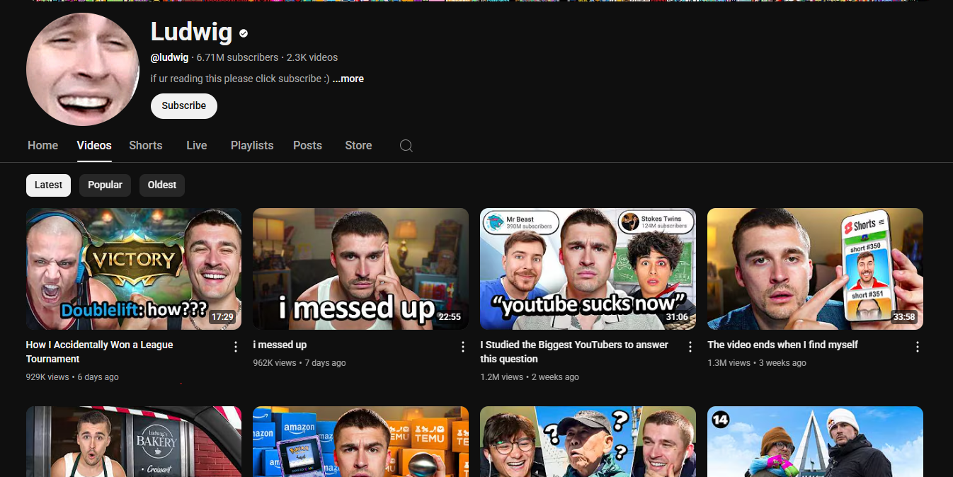 Ludwig YouTuber Ludwig YouTuber