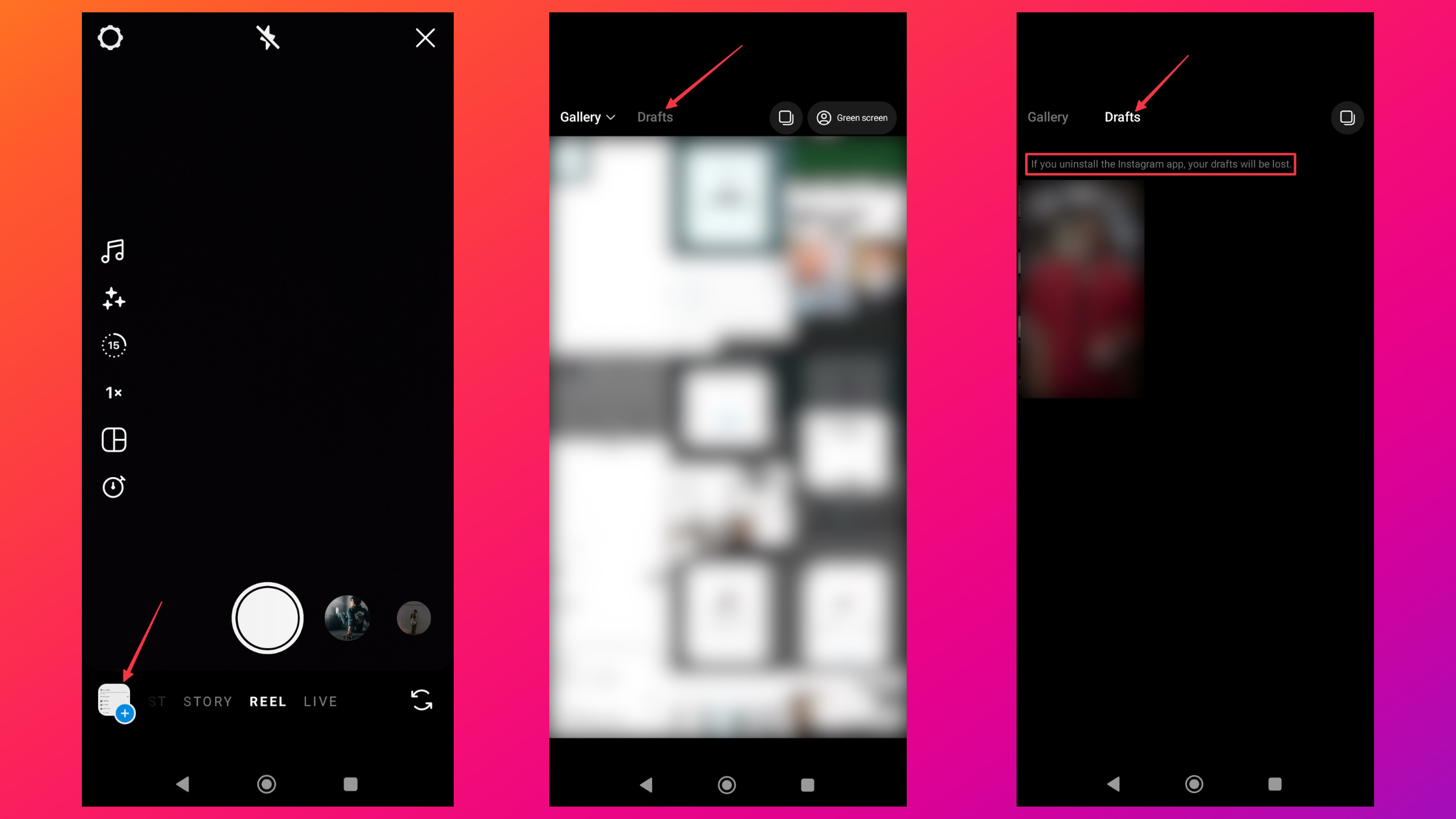 Remote.tools shows how to find reels drafts on Instagram app for Android