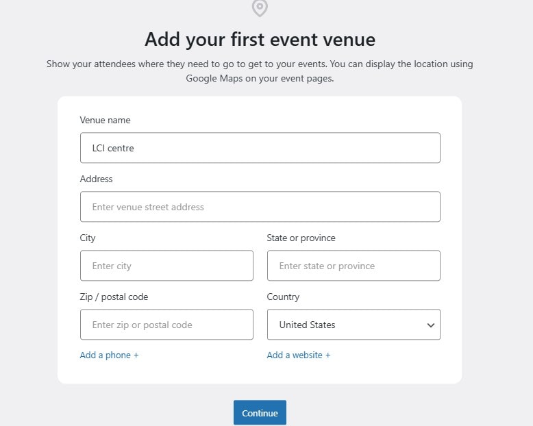 Creating event venues