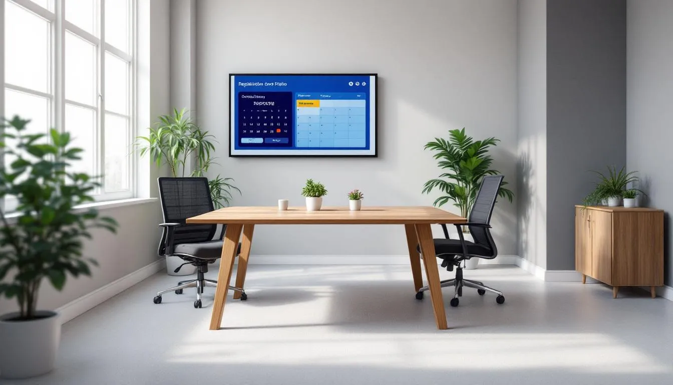 Das Bild zeigt moderne Büroräume eines Standesamtes in Stuttgart, die einen einladenden Beratungsbereich mit hellem Ambiente und stilvoller Einrichtung umfassen. Der Raum bietet Platz für persönliche Gespräche über Eheschließungen und Trauungen, während große Fenster einen Blick auf die Umgebung gewähren.