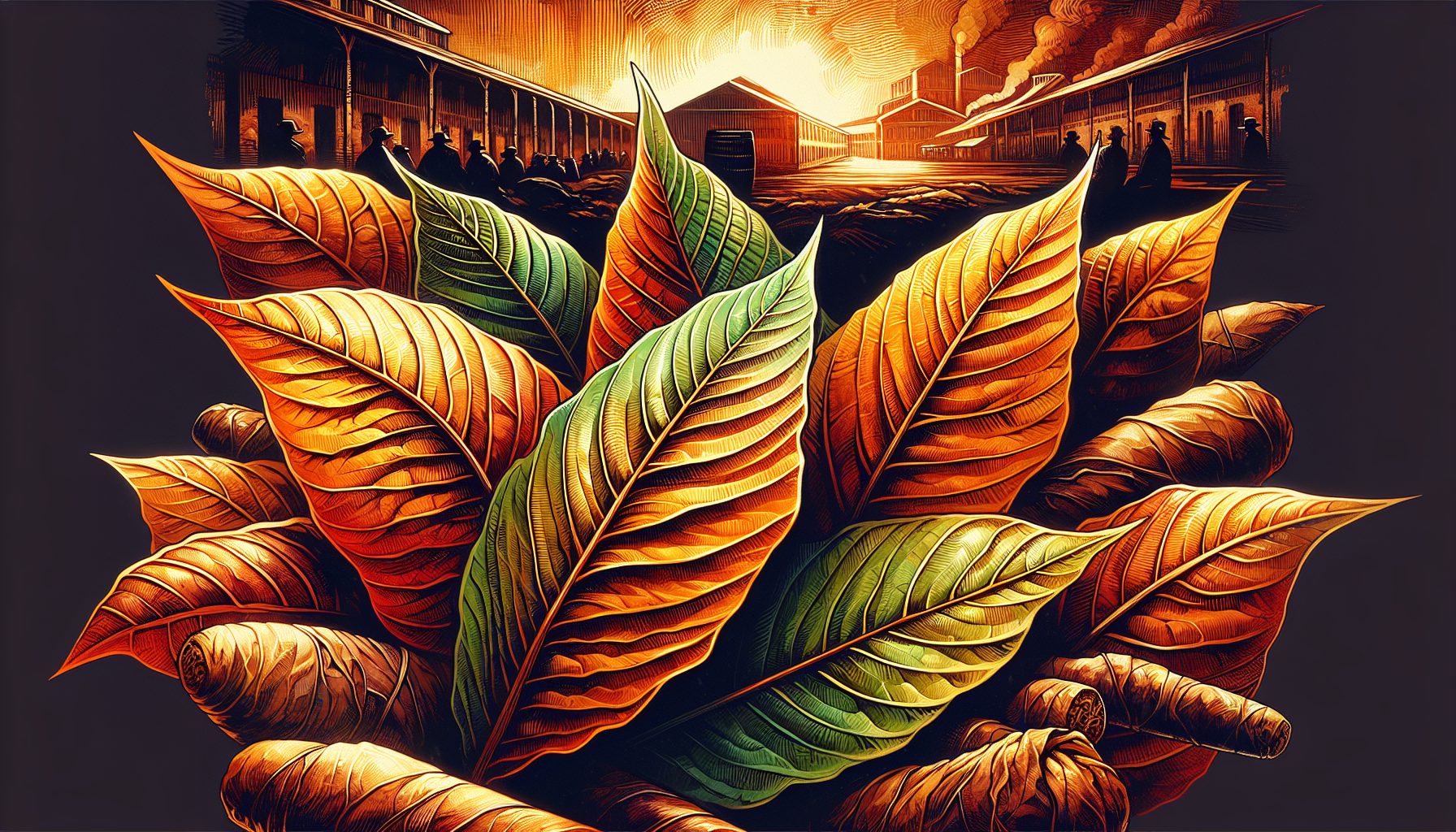 An artistic representation of premium Nicaraguan tobaccos used in Jaime Garcia Reserva Especial Sucesor.