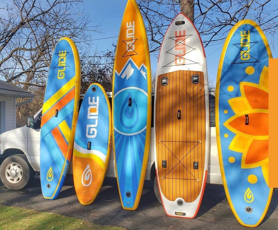 inflatable stand up paddle board for ocean waves has a high weight limit and kayak seats 