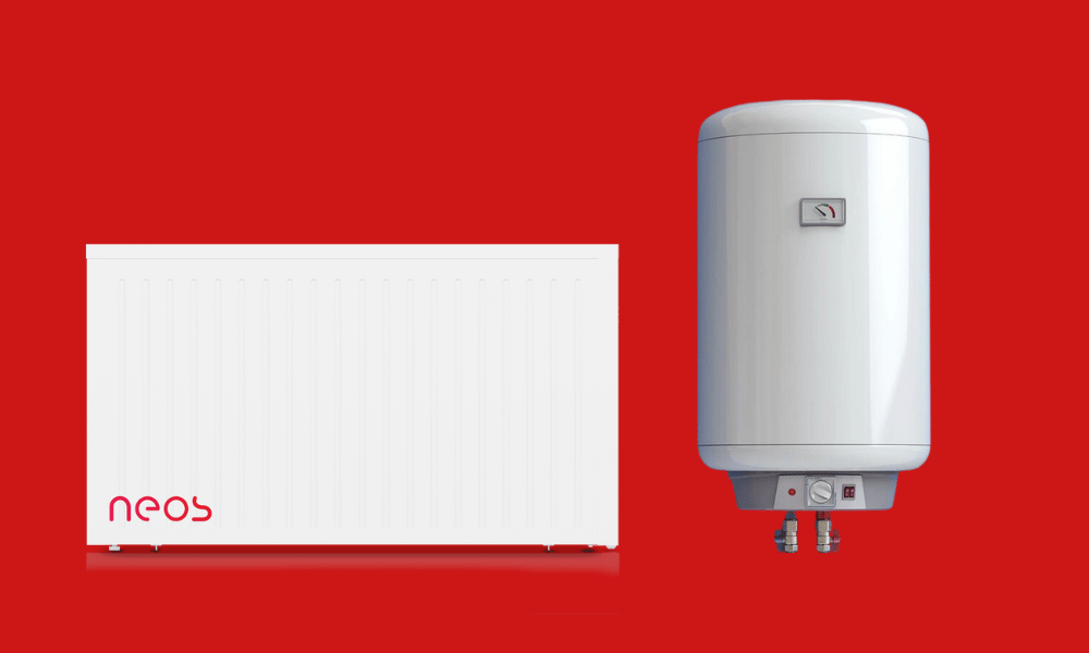 Electric central heating system with radiators and boiler
