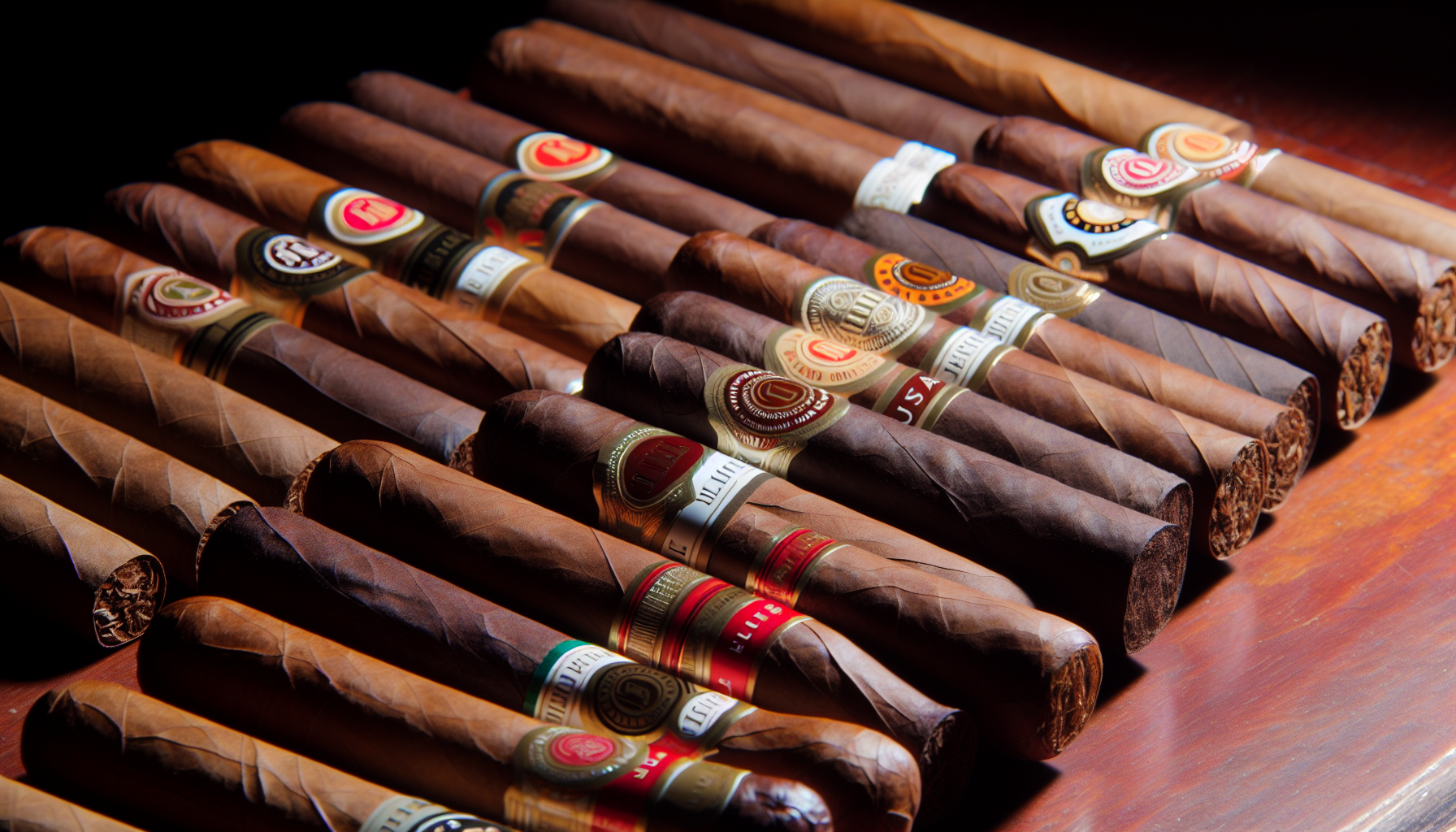 Diverse range of handmade cigars with different flavor profiles