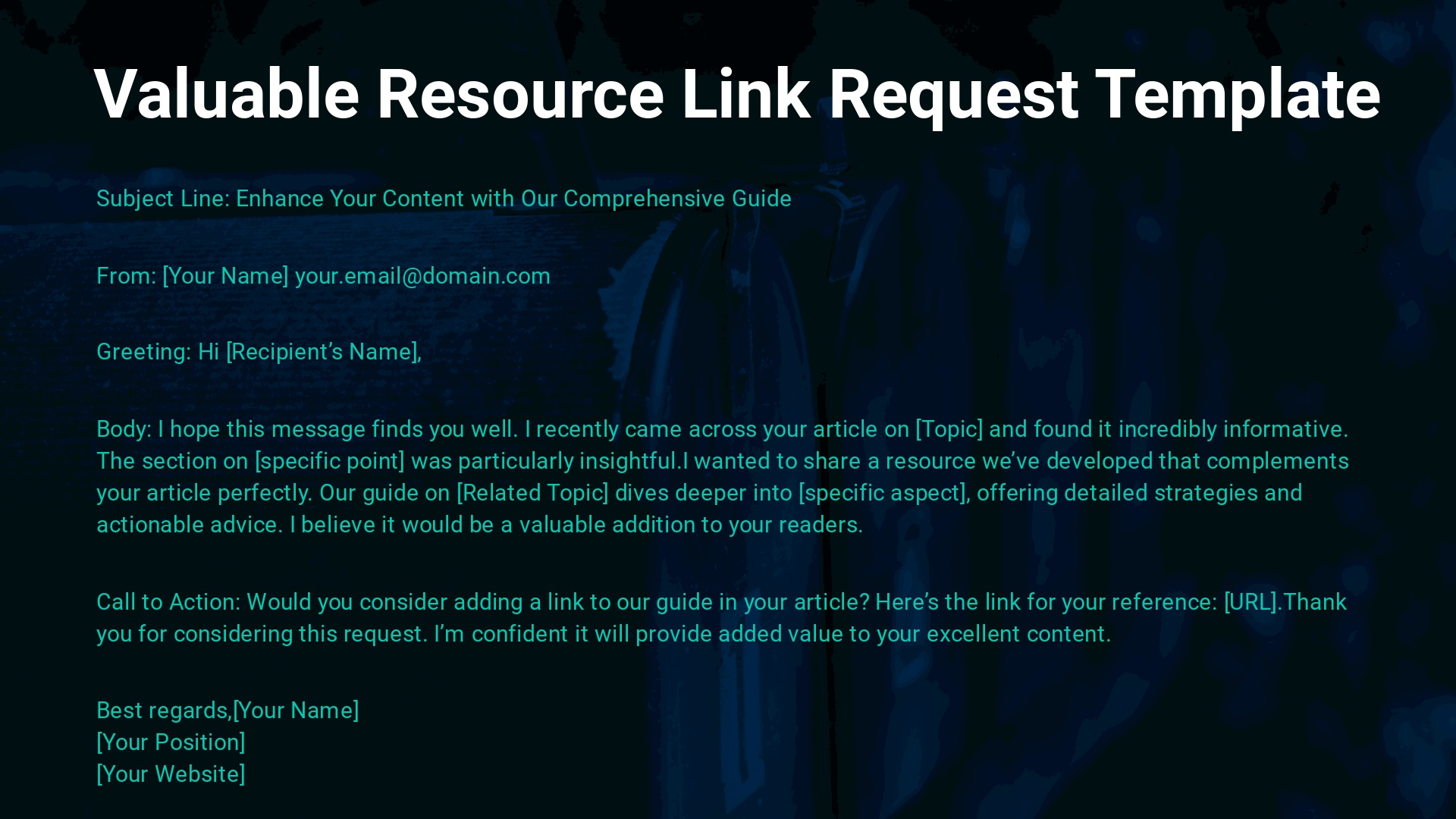 Outreach Email Template 1 Valuable Resource Link Request Template