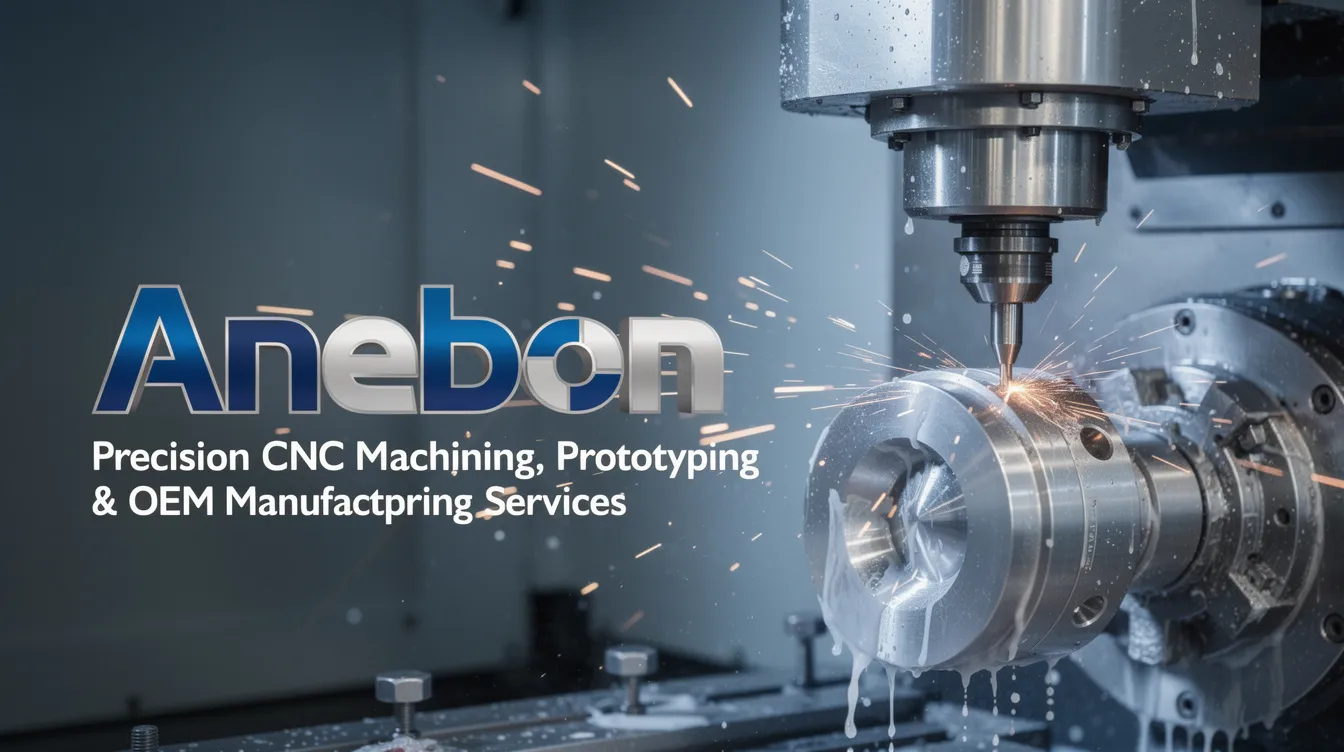 The image showcases Anebon's precision CNC machining capabilities, highlighting their commitment to delivering industrial-grade machining and exceptional quality in prototyping and OEM manufacturing services. It features various machined components, including complex geometries and structural components, demonstrating their advanced manufacturing processes and the efficiency of their engineering team.
