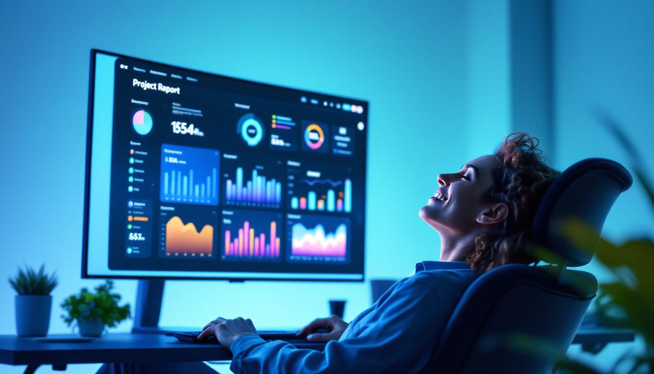 c0efef6b 8c0b 4def 9fd5 5179d0aac23d A person enjoying the benefits of using online project report tools.