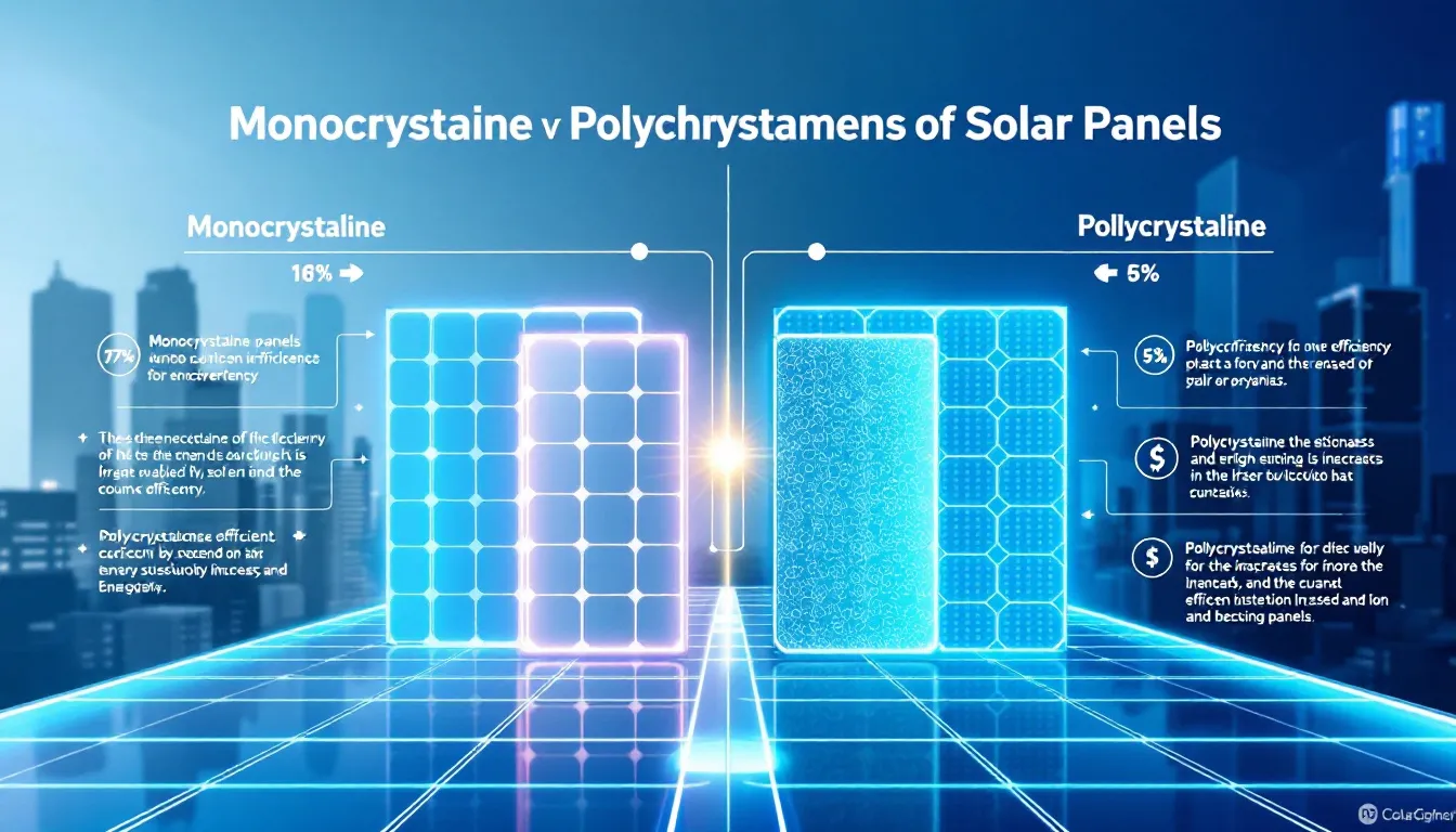 Rodzaje paneli fotowoltaicznych - porównanie paneli monokrystalicznych i polikrystalicznych.