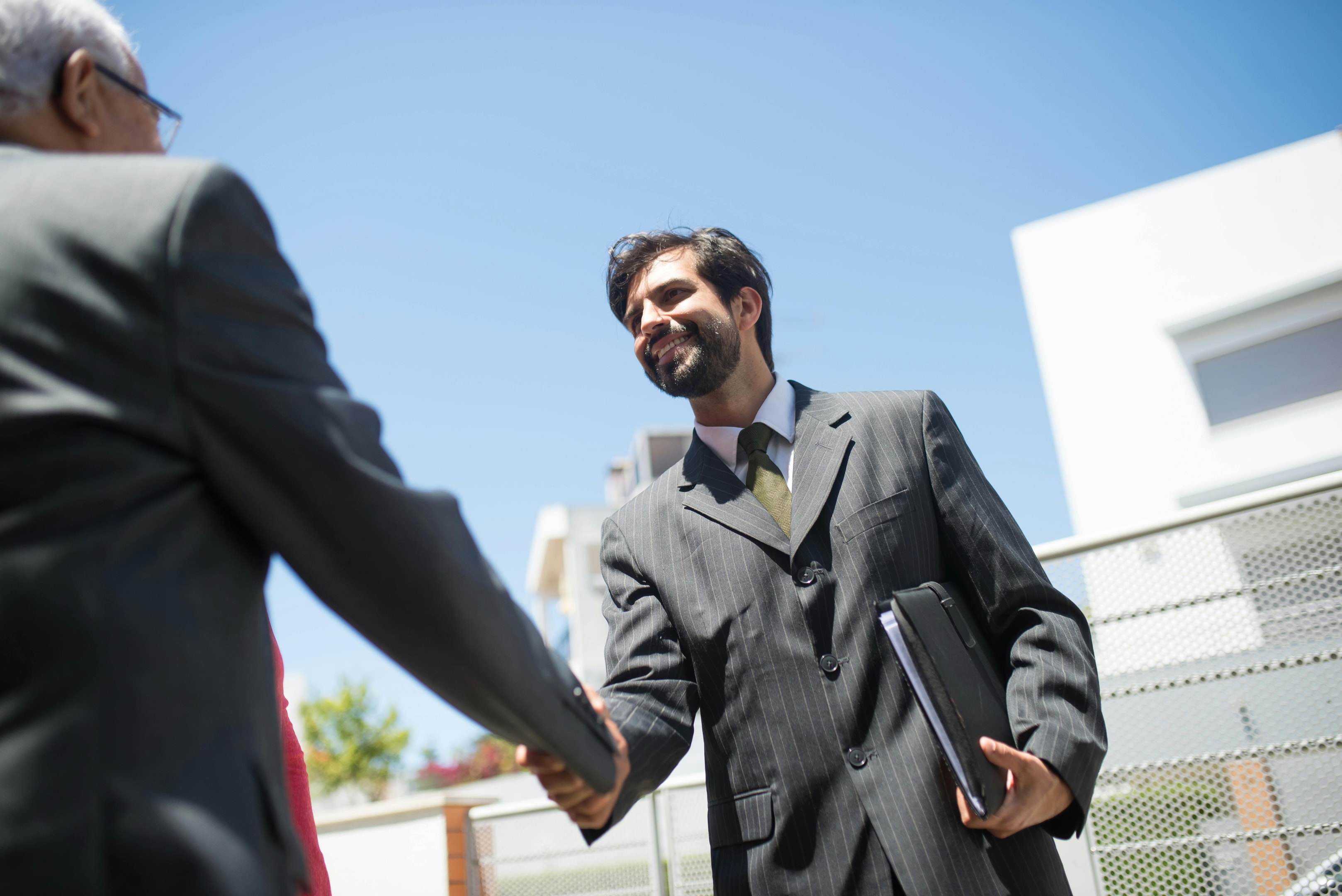 men shaking hands