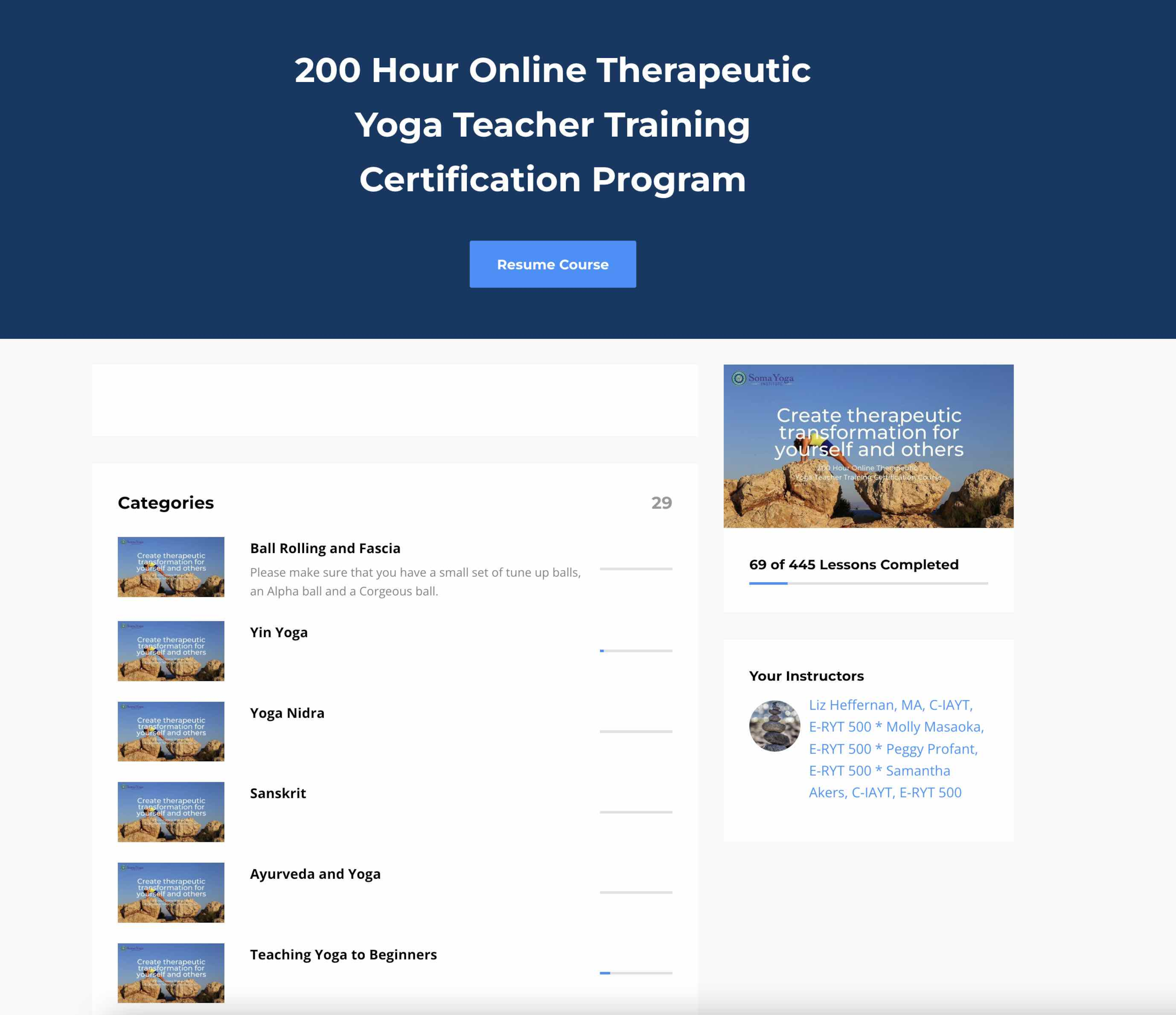 User friendly Online Yoga Teacher Training Learning Platform