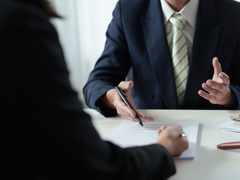 Image of a person talking to an NC personal injury attorney.